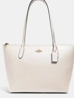 Coach Crossgrain Zip Tote In IM/Chalk